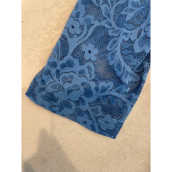 MIUSOL Vintage Lace V-Neck 3/4 Sleeves Cocktail Bodycon Dress Large Blue NEW - Picture 5 of 9